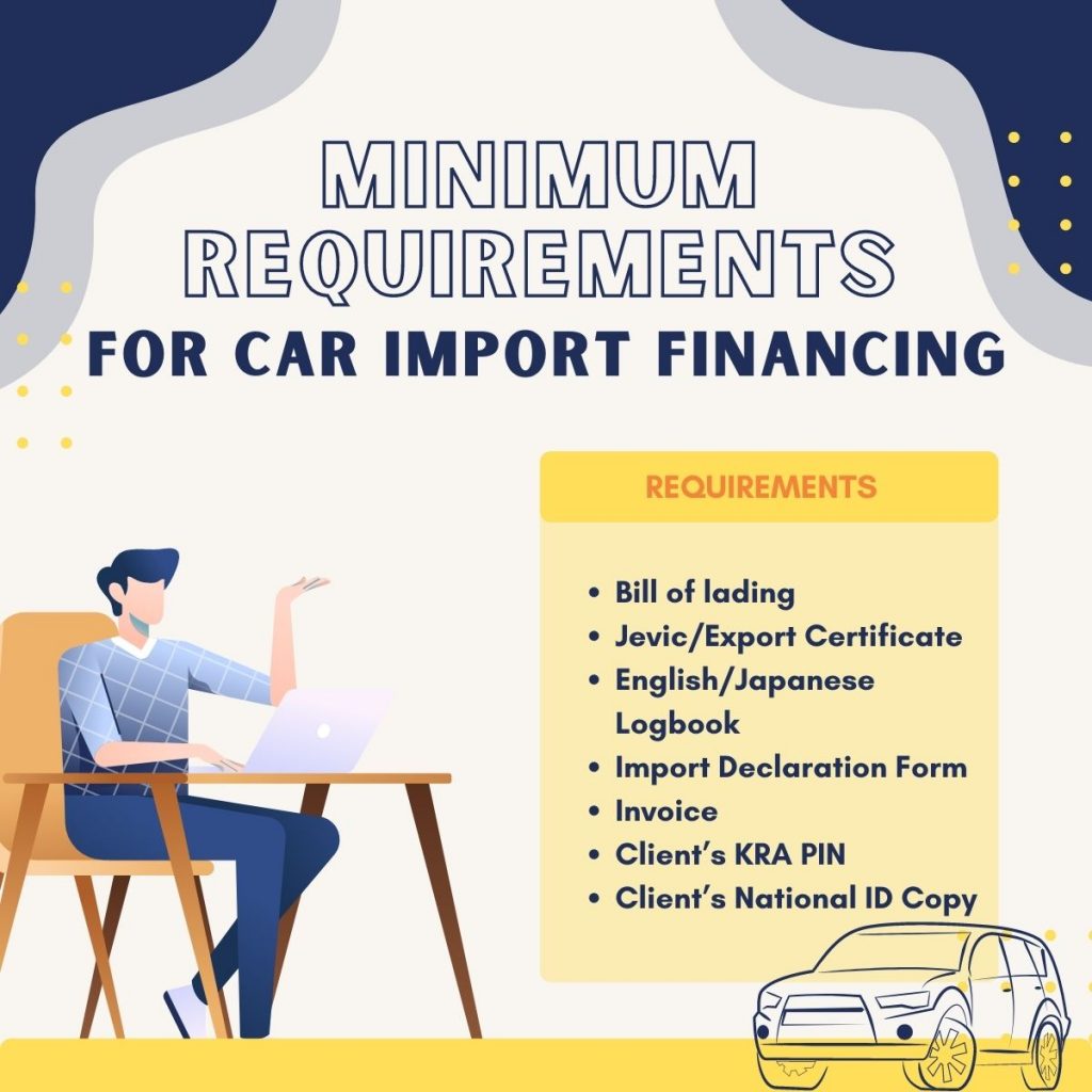 What are the minimum requirements for car import financing